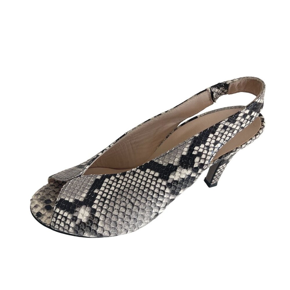 Paul Green Avanti Snake Print Peep Toe Slingback Heels, UK 6 (US 8.5) NWOB - Picture 2 of 9